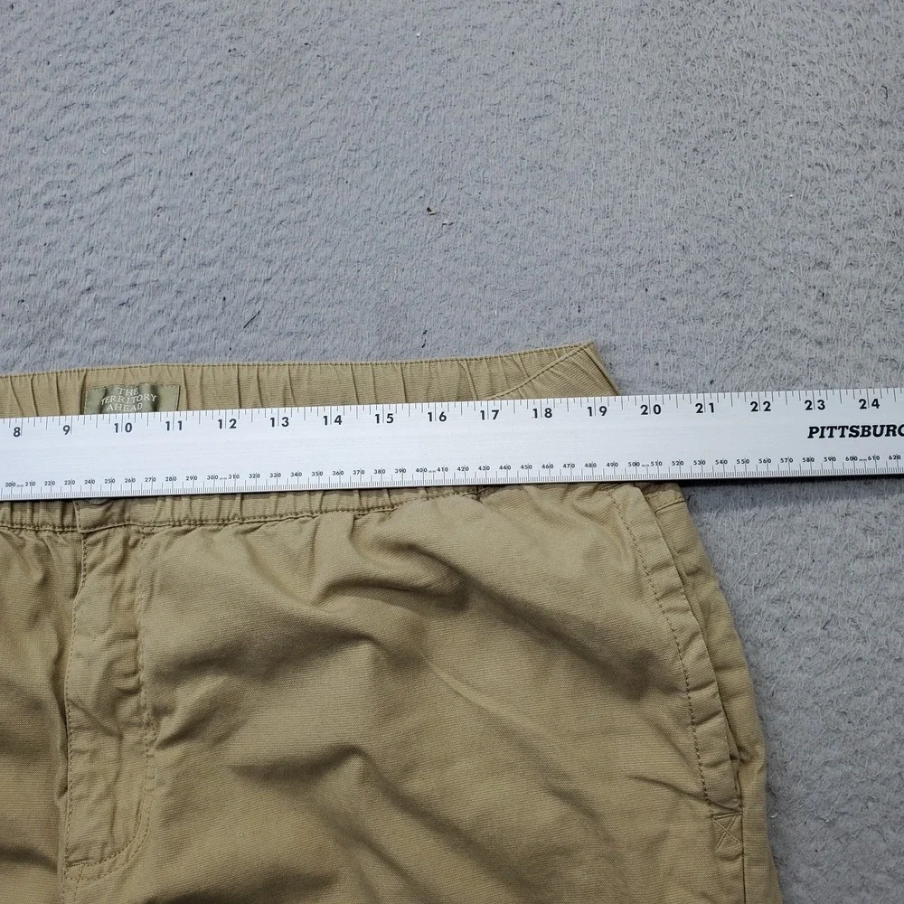 The Territory Ahead Golf‎ Chino Pants Mens XL Tan Flannel Lined Elastic Waist